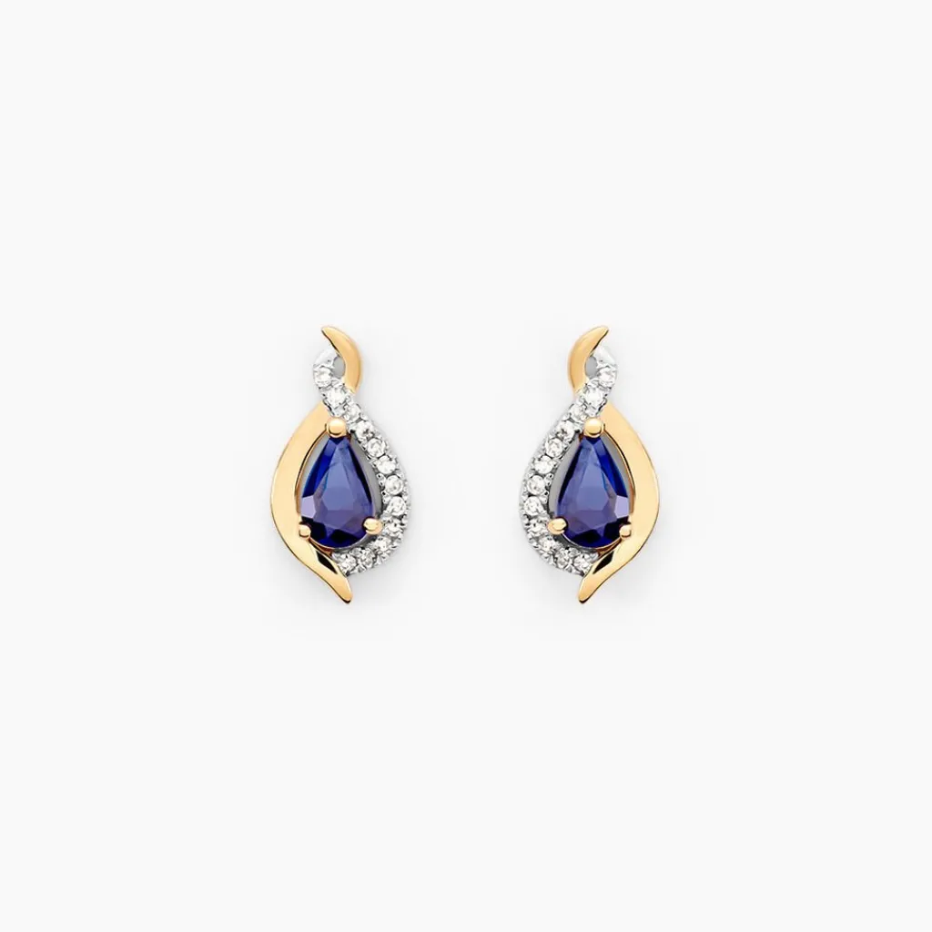 Histoire d'Or Boucles D'oreilles Puces Or Jaune Angelika Saphir or jaune saphir Online