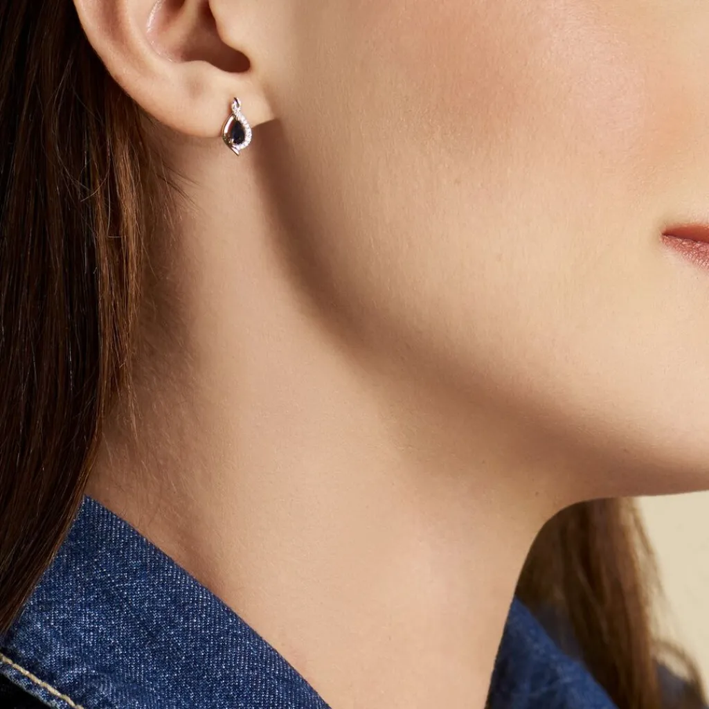 Histoire d'Or Boucles D'oreilles Puces Or Jaune Angelika Saphir or jaune saphir Online