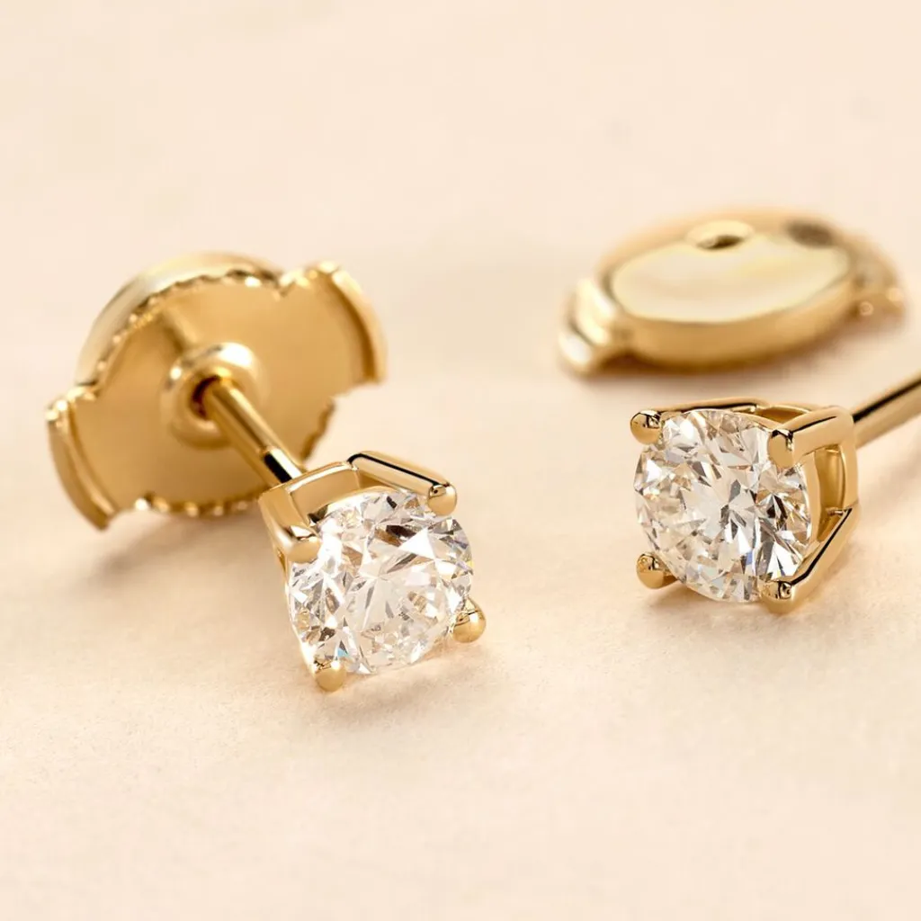 Histoire d'Or Boucles D'oreilles Puces Or Jaune Aphrodite Diamants or jaune diamant