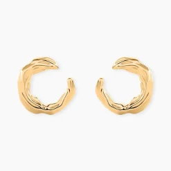 Histoire d'Or Boucles D'Oreilles Puces Orée Plaque Or Jaune New