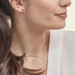 Histoire d'Or Boucles D'oreilles Puces Ovale Serti Griffe Or Jaune Amethyste or jaune amethyste violette Hot