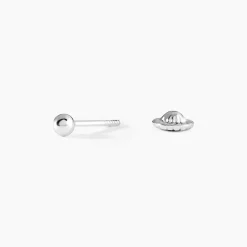 Histoire d'Or Boucles D'oreilles Puces Fidelia or blanc Discount