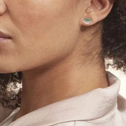 Histoire d'Or Boucles D'oreilles Puces Or Jaune  Sheelagh Emeraudes Diamants Sale