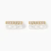 Histoire d'Or Boucles D'oreilles Puces Or Jaune Patxi Perles Oxydes Sale