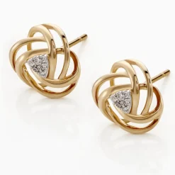 Histoire d'Or Boucles D'oreilles Puces Or Jaune Afua Diamants Discount