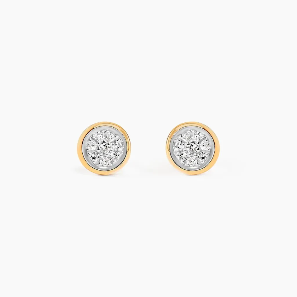 Histoire d'Or Boucles D'oreilles Puces s or jaune diamant Online