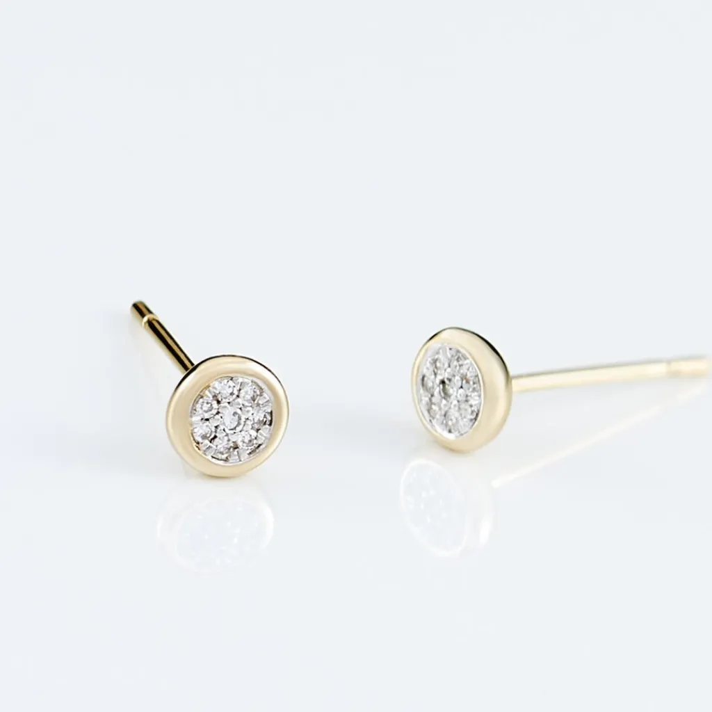 Histoire d'Or Boucles D'oreilles Puces s or jaune diamant Online