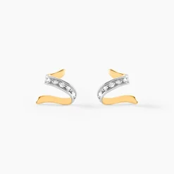 Histoire d'Or Boucles D'oreilles Puces Ouassima or jaune diamant Clearance