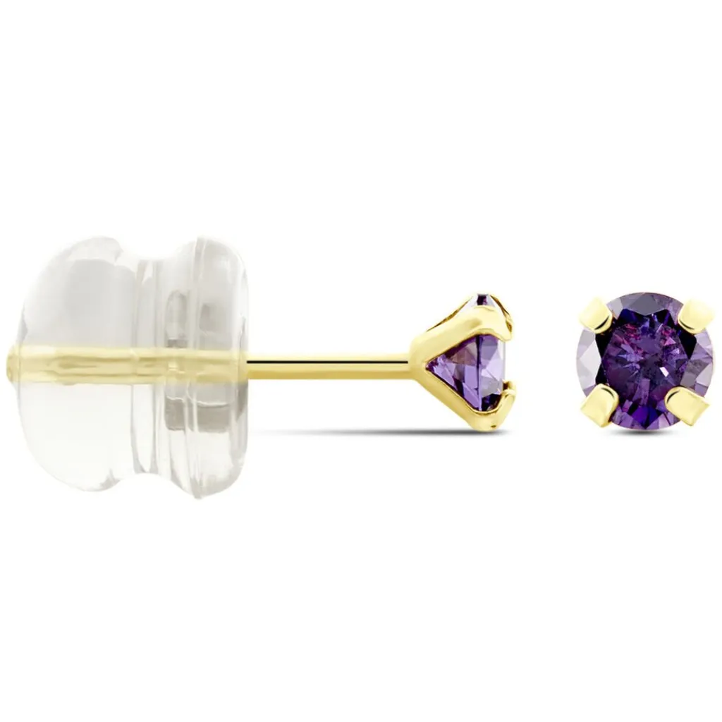 Histoire d'Or Boucles D'oreilles Puces De Zirconium or jaune oxyde