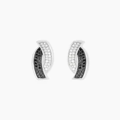 Histoire d'Or Boucles D'oreilles Puces Oia Or Blanc Diamant Sale
