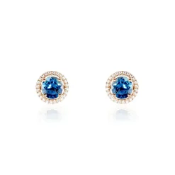 Histoire d'Or Boucles D'oreilles Puces Or Rose Maeva Topazes Oxydes De Zirconium Clearance