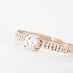 Histoire d'Or Boucles D'oreilles Puces Or Rose Maeva Topazes Oxydes De Zirconium Clearance