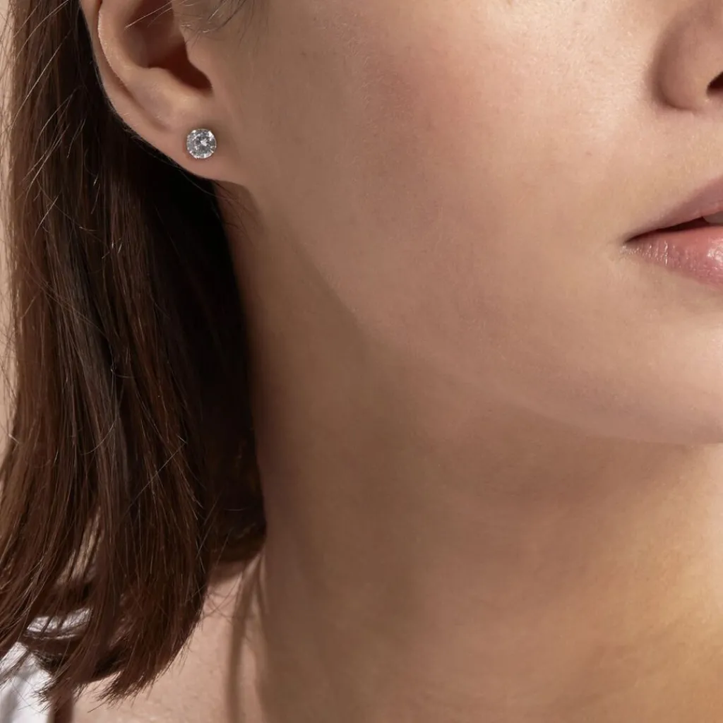 Histoire d'Or Boucles D'oreilles Puces Philia Argent Blanc Oxyde De Zirconium Outlet