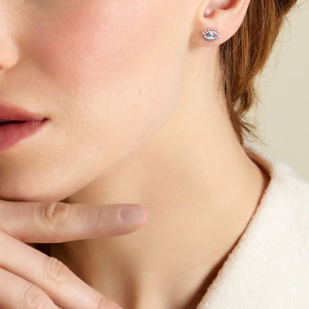 Histoire d'Or Boucles D'oreilles Puces Parad'eyes Argent Blanc Online