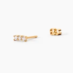 Histoire d'Or Boucles D'oreilles Puces Plaqué Or Jaune Alodia Oxydes De Zirconium plaqué or jaune oxyde Hot