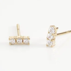 Histoire d'Or Boucles D'oreilles Puces Plaqué Or Jaune Alodia Oxydes De Zirconium plaqué or jaune oxyde Hot