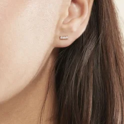 Histoire d'Or Boucles D'oreilles Puces Plaqué Or Jaune Alodia Oxydes De Zirconium plaqué or jaune oxyde Hot