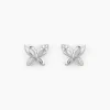 Histoire d'Or Boucles D'oreilles Puces Papillon Or Blanc Diamant Sale