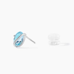 Histoire d'Or Boucles D'oreilles Puces Prudencia Or Blanc Topaze or blanc topaze bleue Online