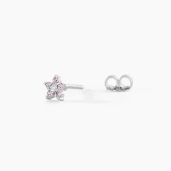 Histoire d'Or Boucles D'oreilles Puces Purple Bloom Argent Blanc Oxyde De Zirconium Outlet