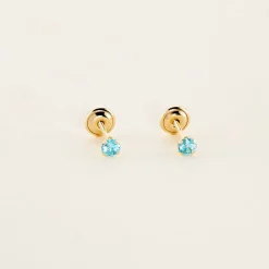 Histoire d'Or Boucles D'oreilles Puces Pepita Or Jaune Oxyde De Zirconium or jaune oxyde azur Outlet