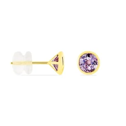 Histoire d'Or Boucles D'oreilles Puces Parmeclos Or Jaune Amethyste Best