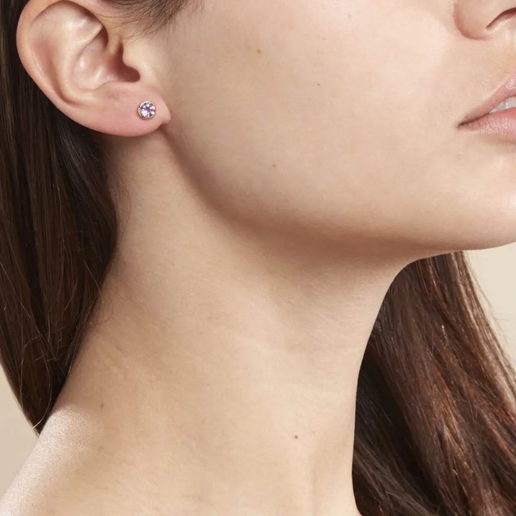 Histoire d'Or Boucles D'oreilles Puces Parmeclos Or Jaune Amethyste Best