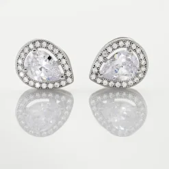 Histoire d'Or Boucles D'oreilles Puces Pilar Argent Blanc Oxyde De Zirconium