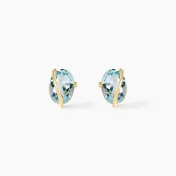 Histoire d'Or Boucles D'oreilles Puces Prudencia Or Jaune Topaze or jaune topaze bleue Online