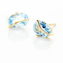 Histoire d'Or Boucles D'oreilles Puces Prudencia Or Jaune Topaze or jaune topaze bleue Online