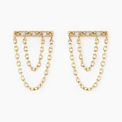 Histoire d'Or Boucles D'oreilles Puces Phile Or Jaune Diamant Discount