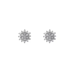 Histoire d'Or Boucles D'oreilles Puces Platine Alden Diamants
