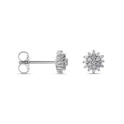 Histoire d'Or Boucles D'oreilles Puces Platine Alden Diamants