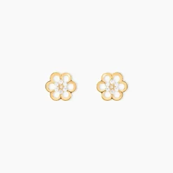 Histoire d'Or Boucles D'oreilles Puces Philine Fleur De Zirconium or jaune oxyde Discount