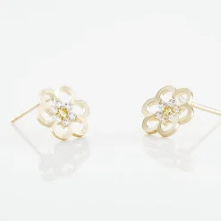 Histoire d'Or Boucles D'oreilles Puces Philine Fleur De Zirconium or jaune oxyde Discount