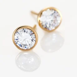 Histoire d'Or Boucles D'oreilles Puces Plaqué Or Jaune Niclaus Oxyde Hot