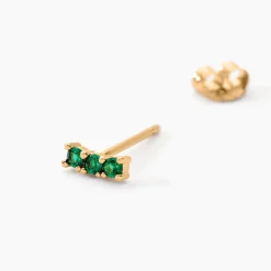 Histoire d'Or Boucles D'oreilles Puces Plaqué Or Jaune Alodia Spnielles plaqué or jaune spinelle vert Outlet