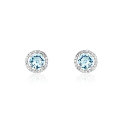 Histoire d'Or Boucles D'oreilles Puces Rio Argent Blanc Oxyde argent blanc oxyde azur Sale