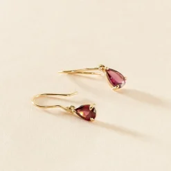 Histoire d'Or Boucles D'oreilles Puces Rhodolite Kayline Or Jaune Rhodolite Outlet