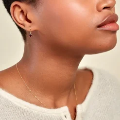 Histoire d'Or Boucles D'oreilles Puces Rhodolite Kayline Or Jaune Rhodolite Outlet