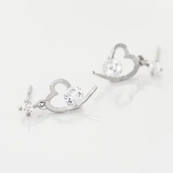 Histoire d'Or Boucles D'oreilles Puces Romance De Zirconium or blanc oxyde New