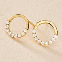 Histoire d'Or Boucles D'oreilles Puces Rimya Or Jaune Oxyde De Zirconium Outlet