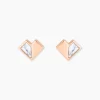 Histoire d'Or Boucles D'oreilles Puces Rossana Argent Rose Pierre De Synthese New