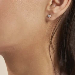 Histoire d'Or Boucles D'oreilles Puces Rossana Argent Rose Pierre De Synthese New
