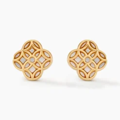 Histoire d'Or Boucles D'oreilles Puces Rosalite Or Jaune Nacre or jaune nacre blanche Clearance