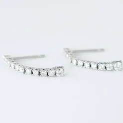 Histoire d'Or Boucles D'oreilles Puces Riviera Or Blanc Diamant Clearance