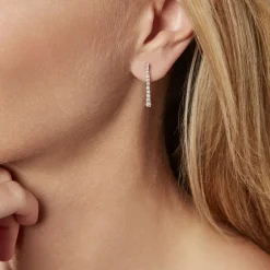 Histoire d'Or Boucles D'oreilles Puces Riviera Or Blanc Diamant Clearance