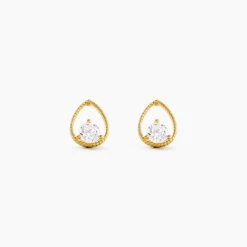Histoire d'Or Boucles D'Oreilles Puces Rafiqa Or Jaune Oxyde De Zirconium Outlet