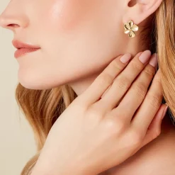 Histoire d'Or Boucles D'oreilles Puces Rahima Acier Jaune Outlet