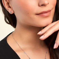 Histoire d'Or Boucles D'oreilles Puces Rio Argent Blanc Oxyde argent blanc oxyde azur Clearance